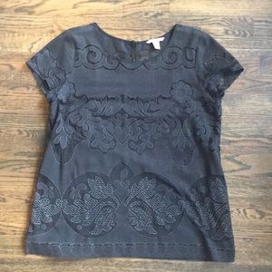 Black lace t-shirt